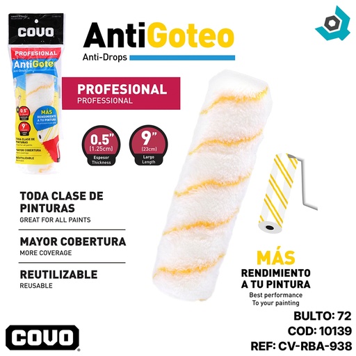 [10139] FUNDA PARA RODILLO 9" ANTIGOTEO COVO