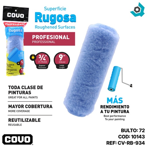 [10143] FUNDA PARA RODILLO 9" RUGOSA COVO