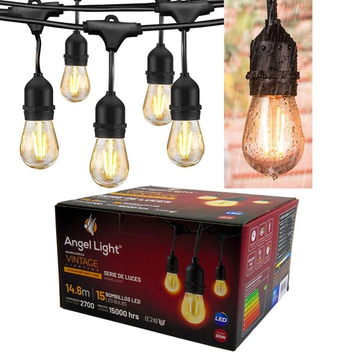 [10145] BOMBILLOS LED 2W X 15 PIEZAS VINTAGE ANGEL LIGHT