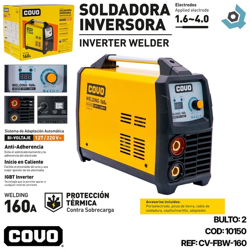 [10150] MAQUINA DE SOLDAR 160AMP (INVERSORA) COVO