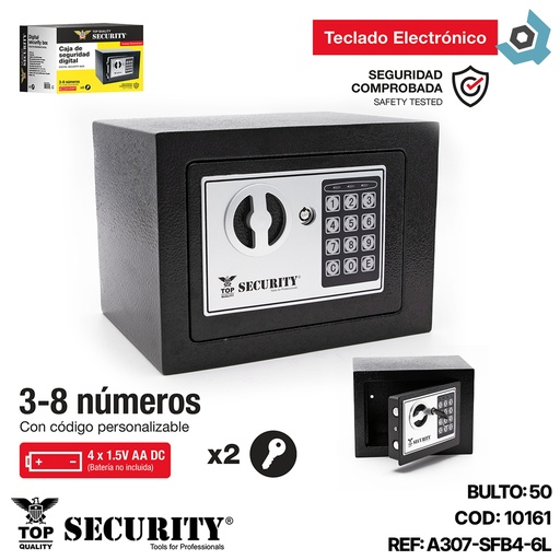 [10161] CAJA DE SEGURIDAD DIGITAL 8 DIGITOS SECURITY
