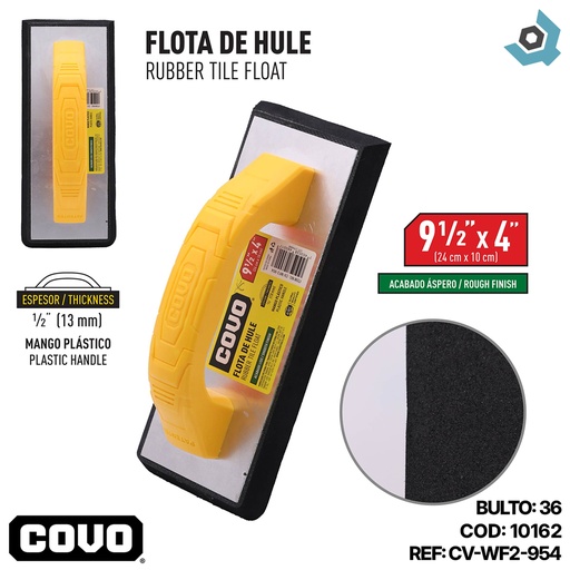 [10162] LLANA DE GOMA 9 1/2" X 4" LISO COVO