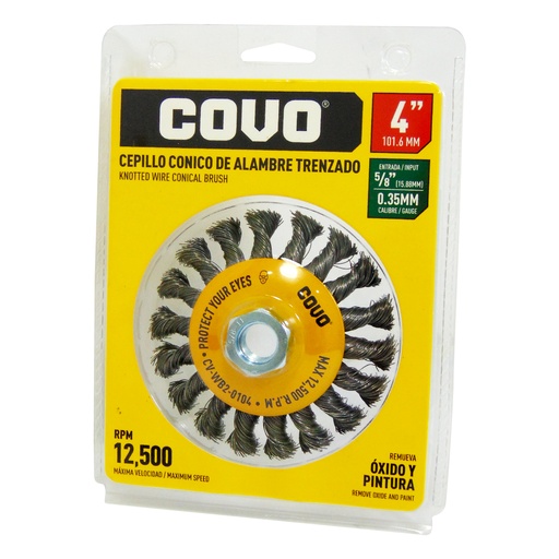 [10165] DISCO CEPILLO CONICO DE ALAMBRE 4" X 5/8" COVO