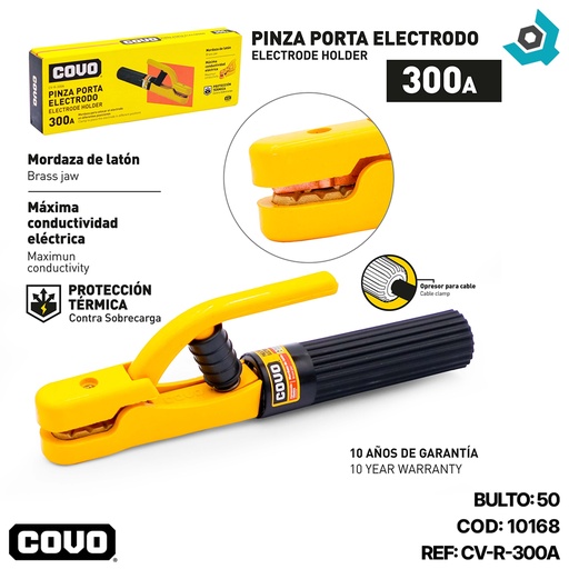 [10168] PORTA ELECTRODOS 300AMP COVO