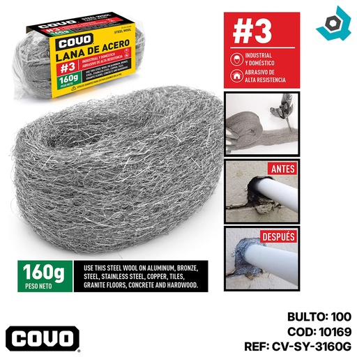[10169] LANA DE ACERO #3 160G COVO