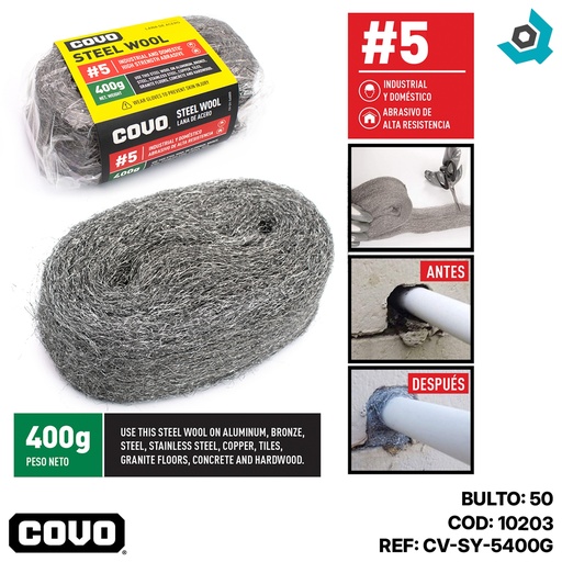 [10203] LANA DE ACERO #5 400G COVO