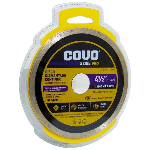 [10212] DISCO DIAMATANDO 4 1/2" CORTE CONTINUO COVO PRO