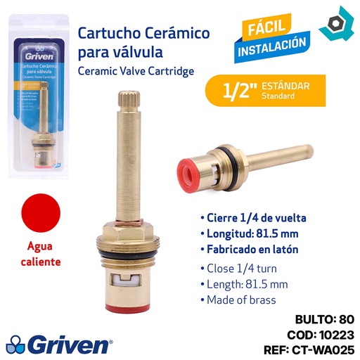 [10223] CARTUCHO CERAMICO 1/2" PARA LLAVE DE DUCHA GRIVEN