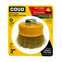 DISCO CEPILLO DE COPA DE ALAMBRE ONDULADO MULTIROSCA 3" X 5/8"-11 Y M14 COVO
