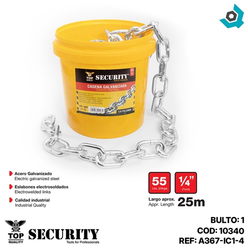 [10340] CADENA GALVANIZADA 1/4" SECURITY