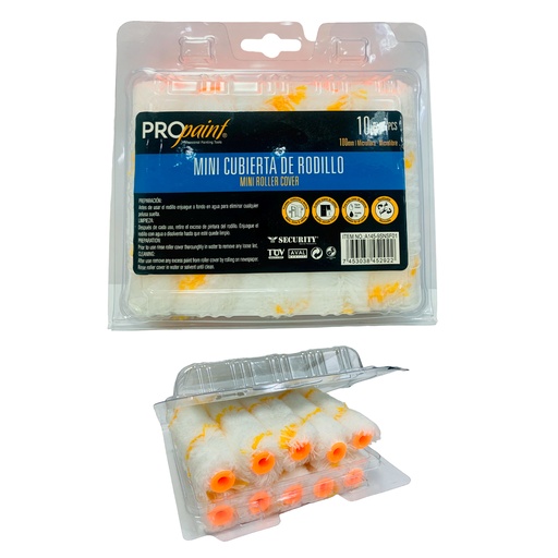 [10343] MINI FUNDA PARA RODILLO 10 PZAS PRO PAINT
