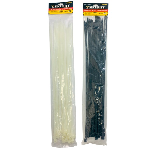 [10361] TIRRAJE NYLON BLANCO Y NEGRO 7-450MM SECURITY