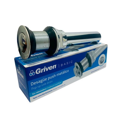 [10373] DESAGUE PUSH METALICO SIN REBOSADERO GRIVEN BASIC