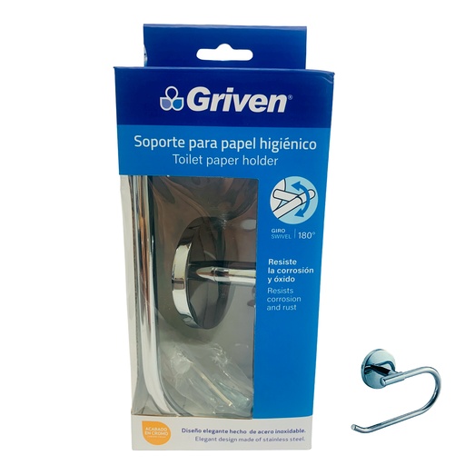[10381] SOPORTE PARA PAPEL HIGIENICO CROMADO GRIVEN