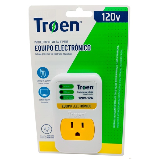 [10418] PROTECTOR DE VOLTAJE 120V PARA EQUIPO ELECTRONICO TROEN