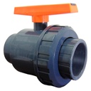 VALVULA BOLA UNION UNIVERSAL PVC PRES 4" CON ROSCA TUBRICA