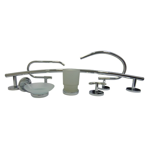 [10513] JUEGO DE ACCESORIOS DE BANO 6 PIEZAS CROMADO GRIVEN