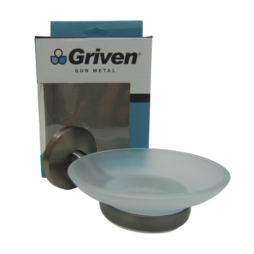 [10531] JABONERA CON PLATO GRIVEN GUN METAL