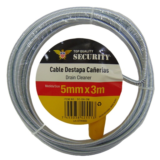 [10539] CABLE DESTAPA CANERIA 5MM X 3M SECURITY
