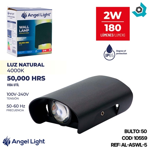 [10559] LAMPARA DE PARED 2W LUZ NATURAL ANGEL LIGHT