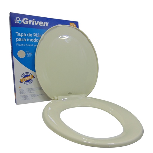 [10562] ASIENTO PARA INODORO 17" COLOR HUESO GRIVEN