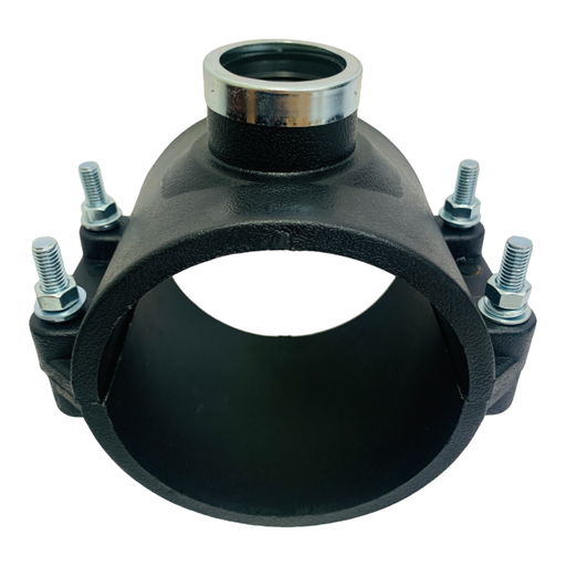 [10596] ABRAZADERA PARA RIEGO PP CON ROSCA 110MM X 1" TUBRICA