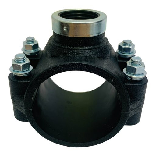 [10613] ABRAZADERA PARA RIEGO PP CON ROSCA 63MM X 3/4" TUBRICA