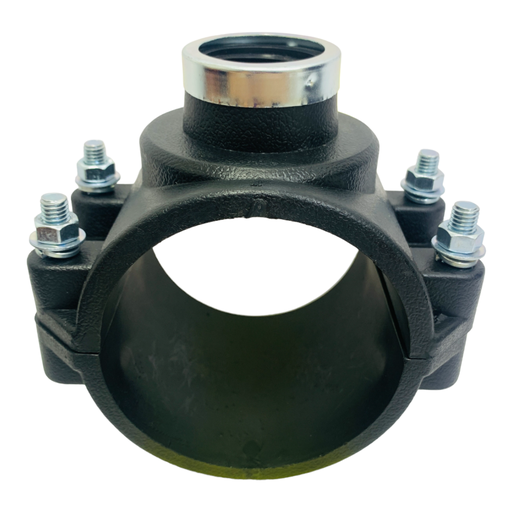 [10618] ABRAZADERA PARA RIEGO PP CON ROSCA 90MM X 1" TUBRICA