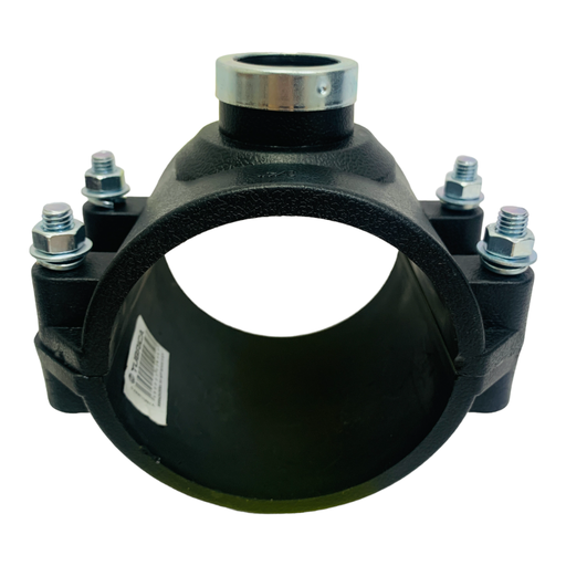 [10621] ABRAZADERA PARA RIEGO PP CON ROSCA 90MM X 3/4" TUBRICA