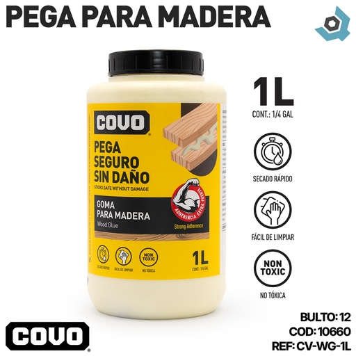 [10660] PEGA PARA MADERA 1/4 GAL COVO