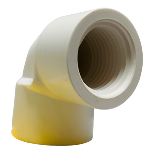 [10671] CODO 90GR DE PVC 1/2" CON ROSCA BLANCO GRIVEN