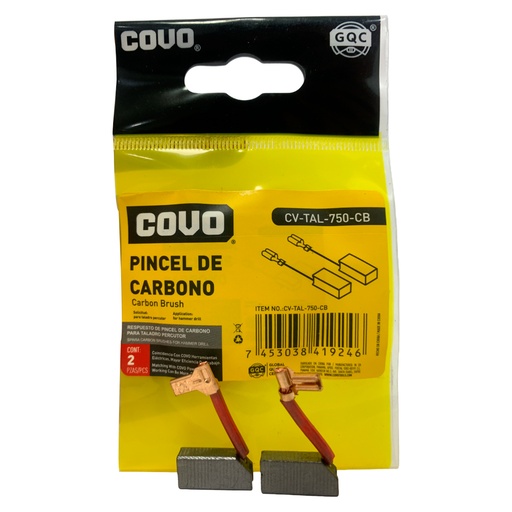 [10682] REPUESTO DE PINCEL DE CARBONO PARA TALADRO PERCUTOR 750W COVO