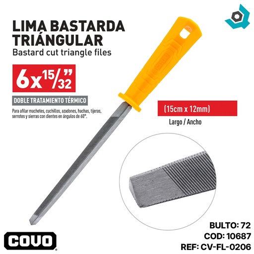 [10687] LIMA BASTARDA TRIANGULAR 6 X 15/32" COVO