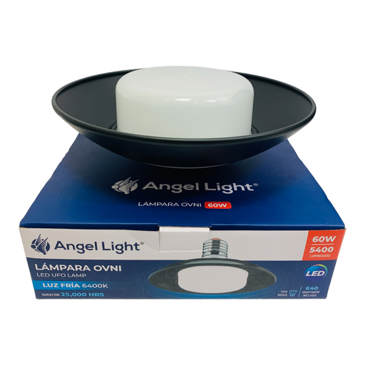 [10712] LAMPARA OVNI LED NEGRA 60W 6400K ANGEL LIGHT