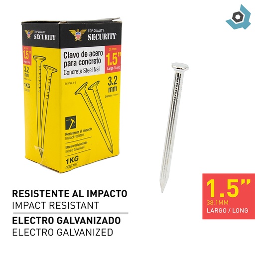 [10771] CLAVO DE ACERO PARA CONCRETO 1.5" SECURITY