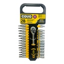JUEGO DE DADOS Y PUNTAS CON RACHET 1/4" 28 PZA COVO