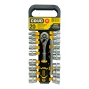 JUEGO DE DADOS CON RACHET 3/8" 20 PZA COVO