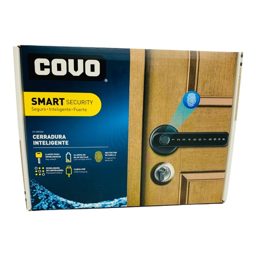 [10812] CERRADURA DE PUERTA INTELIGENTE CON HUELLA DIGITAL COVO