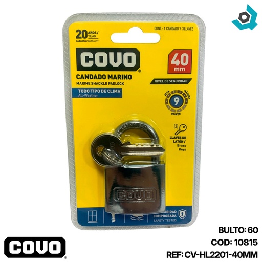 [10815] CANDADO 40MM MARINO COVO