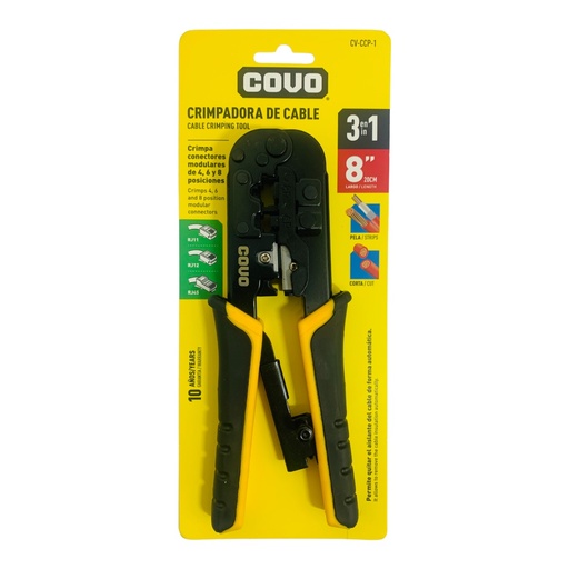 [10842] PONCHADORA PELA CABLES 8" 3 EN 1 COVO