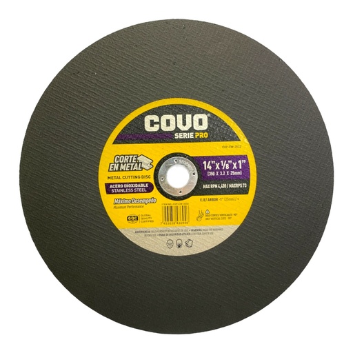 [10853] DISCO ULTRAFINO 14" DE CORTE COVO PRO