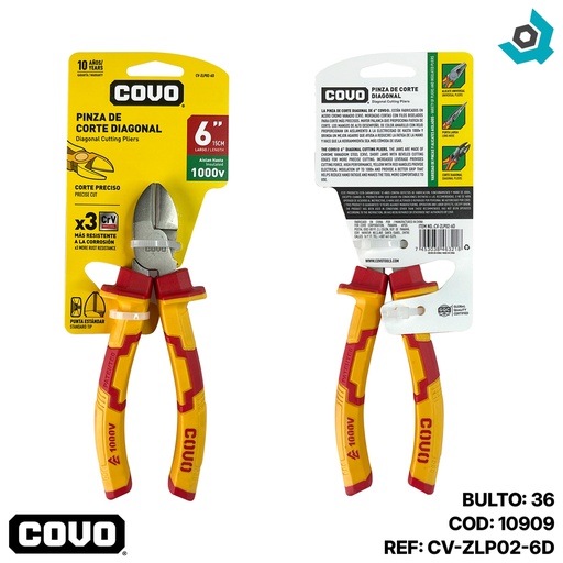 [10909] PINZA DE CORTE DIAGONAL 6" COVO