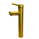 GRIFERIA PARA LAVAMANOS MONOMANDO CUELLO ALTO DORADO GRIVEN GOLDEN