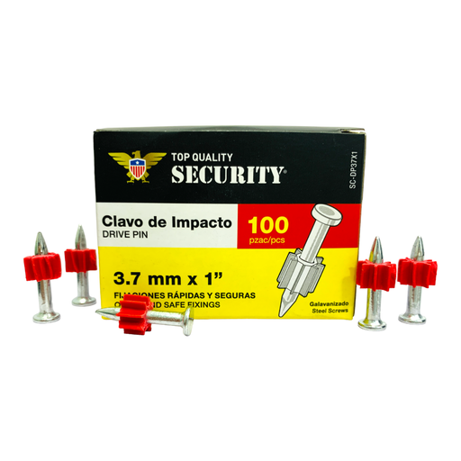 [10995] CLAVOS DE IMPACTO 3.7MM X 1" ACERO GALVANIZADO SECURITY