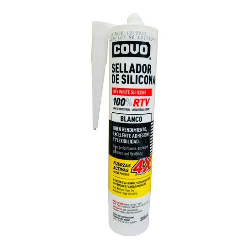 [11015] SELLADOR DE SILICONA RTV BLANCO 300ML COVO