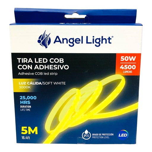 [11027] TIRA DE LUZ LED CONTINUA CON ADHESIVO LUZ CALIDA 3000K 50W 5 METROS ANGEL LIGHT