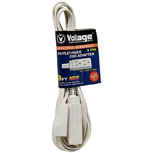 [2103] EXTENSION ELECTRICA 9FT 3 TOMAS VOLTAGE