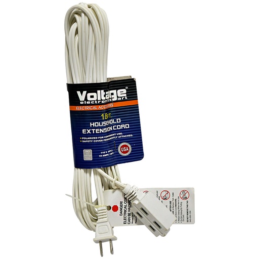 [2491] EXTENSION ELECTRICA 18FT 3 TOMAS VOLTAGE