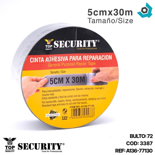 [3387] CINTA DE EMBALAR GRIS SECURITY A136-77130