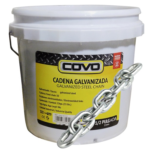 [8665] CADENA 1/2" DE ACERO GALVANIZADO COVO